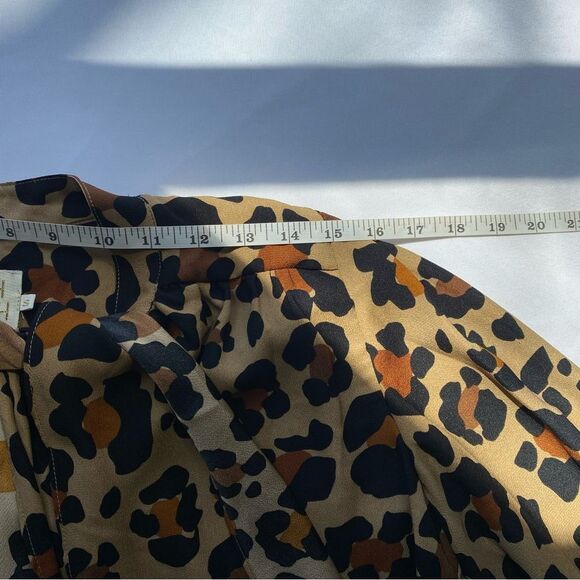 Judith March Anthropologie Leopard Print Neck Tie Blouse Size Small - Picture 11 of 13